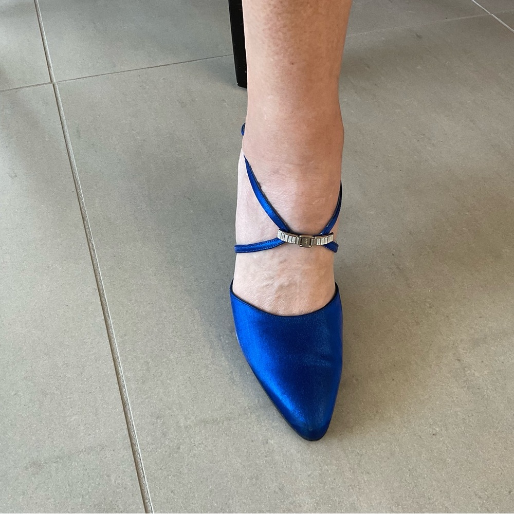 Salvatore Ferragamo Royal Blue Satin Evening Wear